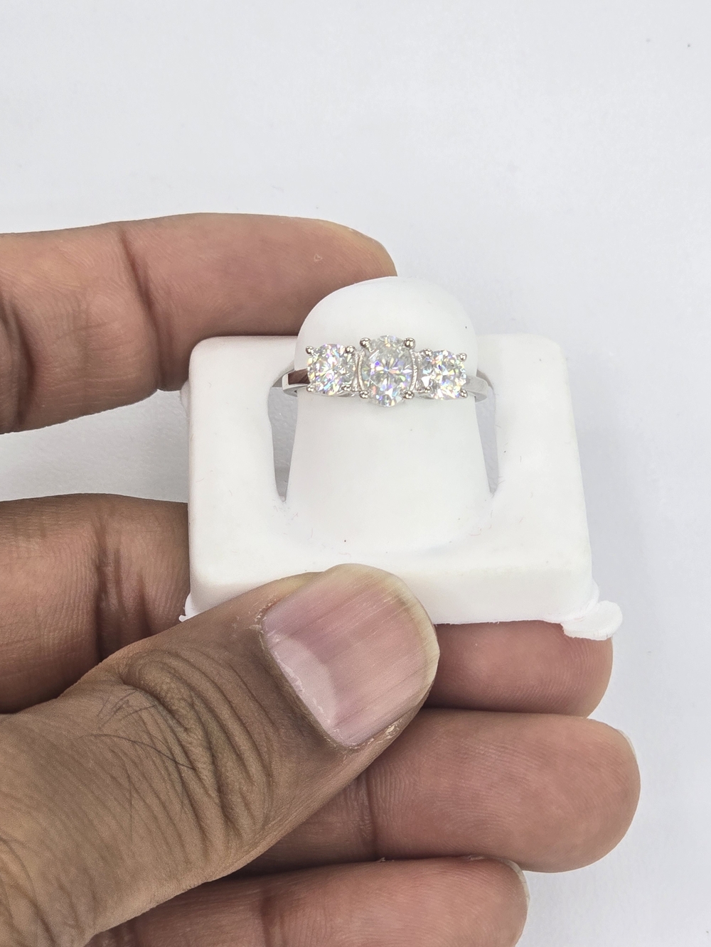 925 Sterling Silver Moissanite Diamond Ring For Women